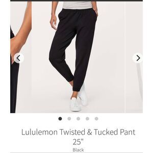 Lululemon twisted tucked pants women’s size 10 black